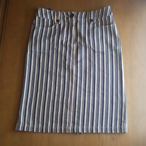 Boden blue & ivory striped skirt size 8 Regular